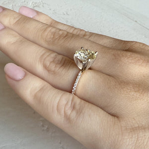 Natural 3.36 Carat Round Brilliant Cut Diamond Engagement Ring