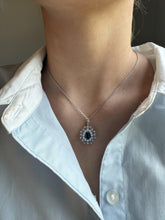 Contemporary Sapphire & Diamond Pendant Necklace