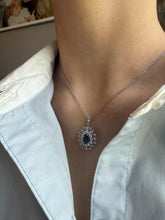 Contemporary Sapphire & Diamond Pendant Necklace