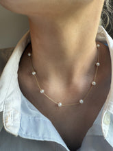 Vintage Pearl Bead Gold Station Necklace
