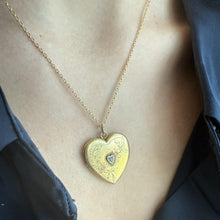 Vintage Yellow Gold Heart Locket Pendant 1943