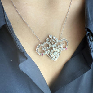 Vintage Rose Cut Diamond Conversion Necklace