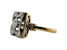 Vintage 1940's Signed First Lady Diamond Filigree Ring 14K Yellow Gold