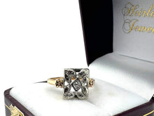 Vintage 1940's Signed First Lady Diamond Filigree Ring 14K Yellow Gold
