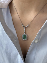 Vintage Art Deco Era Colombian Emerald & Diamond Necklace
