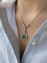 Vintage Art Deco Era Colombian Emerald & Diamond Necklace