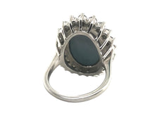 Vintage Platinum Black Opal & Diamond Ring