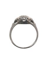Art Deco Style 0.96 Carat Diamond & Sapphire Ring GIA