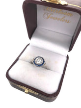 Art Deco Style 0.96 Carat Diamond & Sapphire Ring GIA