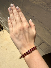 Vintage Ruby & Diamond Bangle Bracelet 14K Yellow Gold
