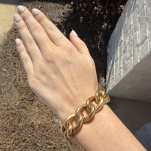 Vintage Wide Link Bracelet 18K Yellow Gold