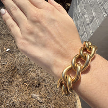 Vintage Wide Link Bracelet 18K Yellow Gold