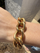 Vintage Wide Link Bracelet 18K Yellow Gold