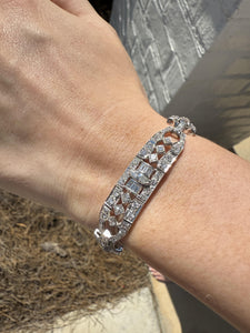 Vintage Art Deco Platinum 6 Carat Diamond Tennis Bracelet