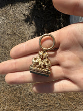 Vintage Large Griffin Bloodstone Watch Fob Pendant 14K Rose Gold