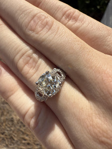 Vintage Edwardian 2.44 Carat Old Mine Cut Diamond Platinum Engagement Ring GIA