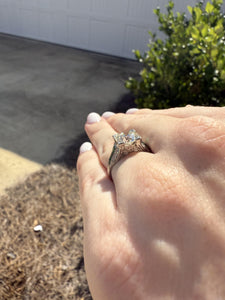 Vintage 2.14 Carat Old European Cut Diamond & Emerald Platinum Engagement Ring