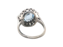 3 Carat Aquamarine & Diamond Ring 14K White Gold