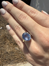 Vintage Platinum 5.11 Carat Ceylon Sapphire Ring GIA No Heat