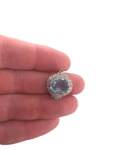 3 Carat Aquamarine & Diamond Ring 14K White Gold