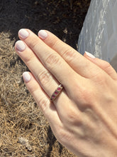 Vintage Ruby & Diamond Band 9K Rose Gold Circa 1903