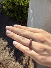 Vintage Ruby & Diamond Band 9K Rose Gold Circa 1903