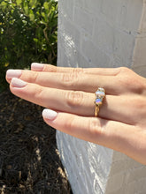 Vintage Opal & Diamond Band Style Ring 14K Yellow Gold