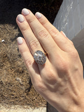Vintage Two Toned Diamond Cocktail Ring 14K