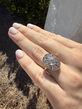 Vintage Two Toned Diamond Cocktail Ring 14K