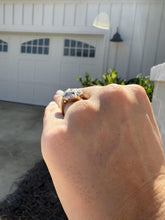 Vintage Two Toned Diamond Cocktail Ring 14K