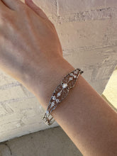 Vintage Elaborate Filigree Diamond Bangle Bracelet