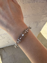Vintage Elaborate Filigree Diamond Bangle Bracelet