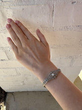 Vintage Art Deco White Gold Filigree Diamond Bracelet
