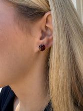 Garnet Stud Earrings 14K Yellow Gold