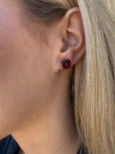 Garnet Stud Earrings 14K Yellow Gold
