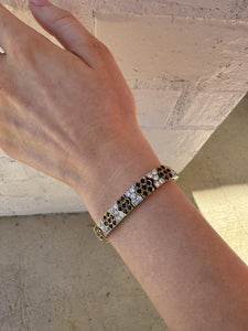 Vintage 18K Two Toned Diamond & Sapphire Bracelet