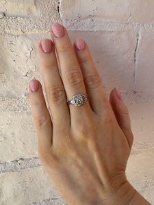 Dainty Vintage Art Deco Platinum Diamond Ring