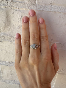 Dainty Vintage Art Deco Platinum Diamond Ring