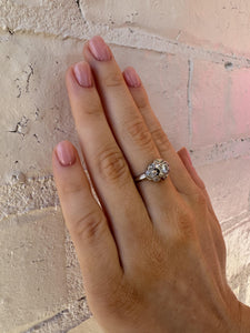 Dainty Vintage Art Deco Platinum Diamond Ring