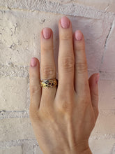 Vintage Rose Gold Ruby Eternity Band Bells & Flowers Size 5
