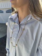Unique Brushed Finished 32 Inch Gold Necklace