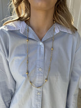 Unique Brushed Finished 32 Inch Gold Necklace
