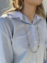 Unique Brushed Finished 32 Inch Gold Necklace
