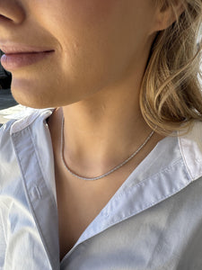 Clastic 4.5CTW Diamond Tennis Necklace 14K White Gold