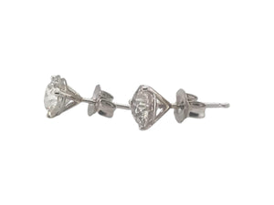 1.88 Carat Old European Cut Diamond Stud Earrings
