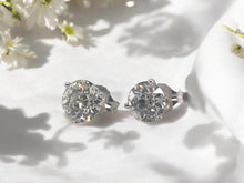 1.88 Carat Old European Cut Diamond Stud Earrings