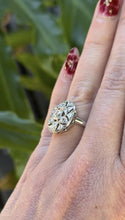 Vintage Diamond Cluster Ring 18K White Gold