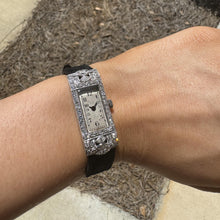 Vintage Platinum 1.5 Carat Diamond Watch On Velvet Watch Strap