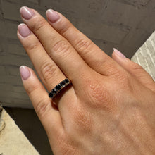 Vintage Hallmarked Yellow Gold Sapphire Band