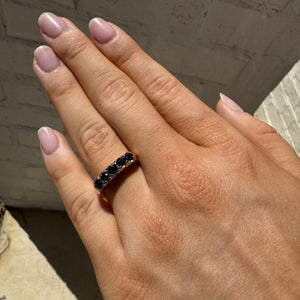 Vintage Hallmarked Yellow Gold Sapphire Band